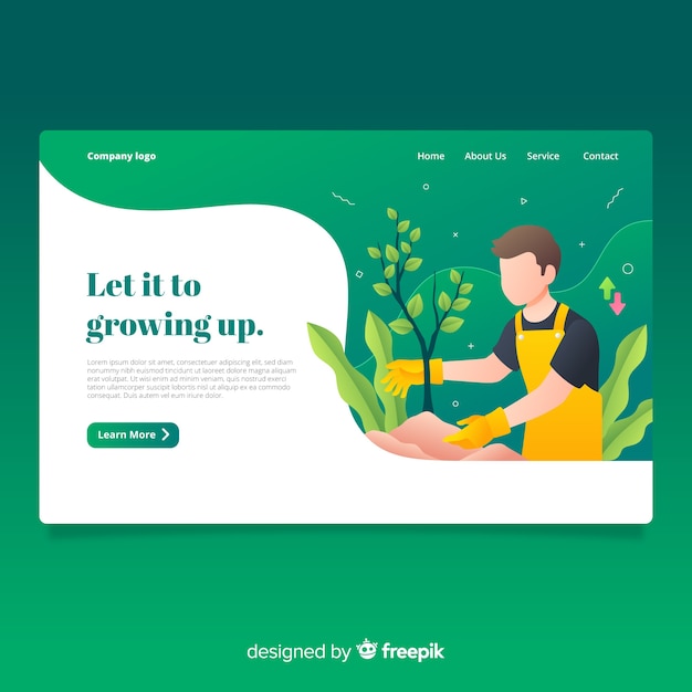 Free vector growing up landing page