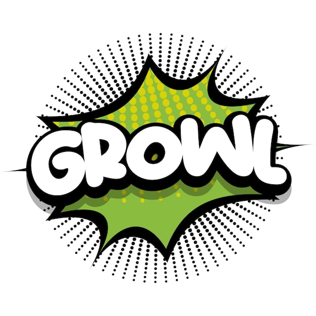 Growl Comic book explosion bubble vector illustration