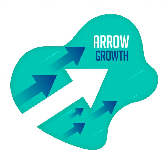 Growth arrows moving forward direction concept