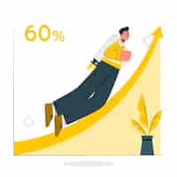 Free vector growth curve concept illustration