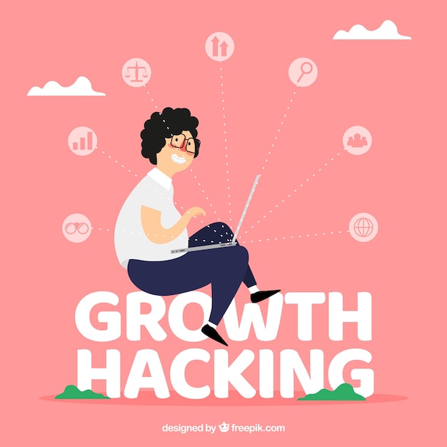 Growth hacking word concept