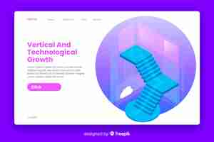 Free vector growth landing page isometric style