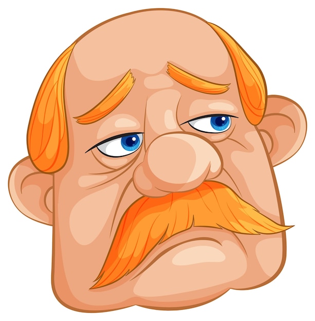 Free vector grumpy old man cartoon character