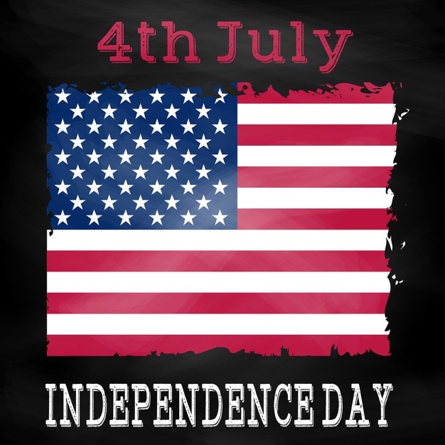 Free vector grunge 4th july background with american flag