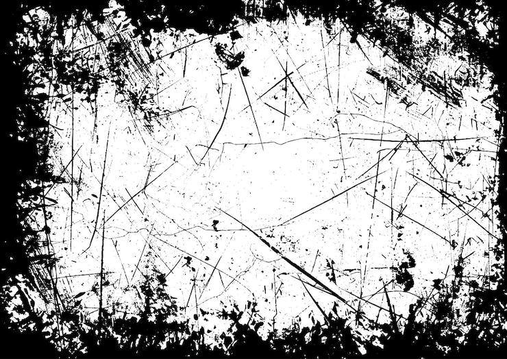 Free Vector grunge background with a scratched textured border in black and white