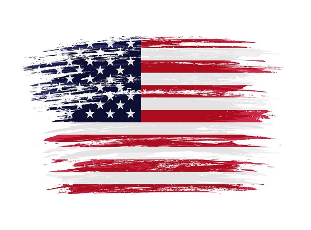 グランジアメリカ国旗 プレミアムベクター