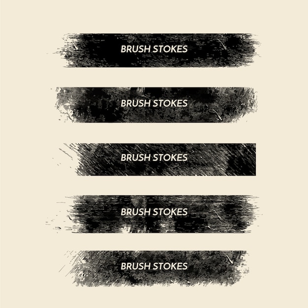 Free vector grunge brush strokes collection