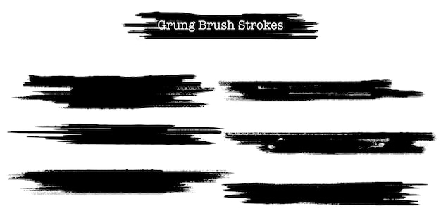 Free vector grunge brush strokes collection