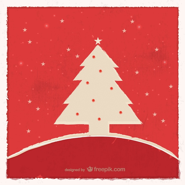 Free vector grunge christmas card with tree