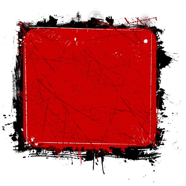  grunge frame in red color