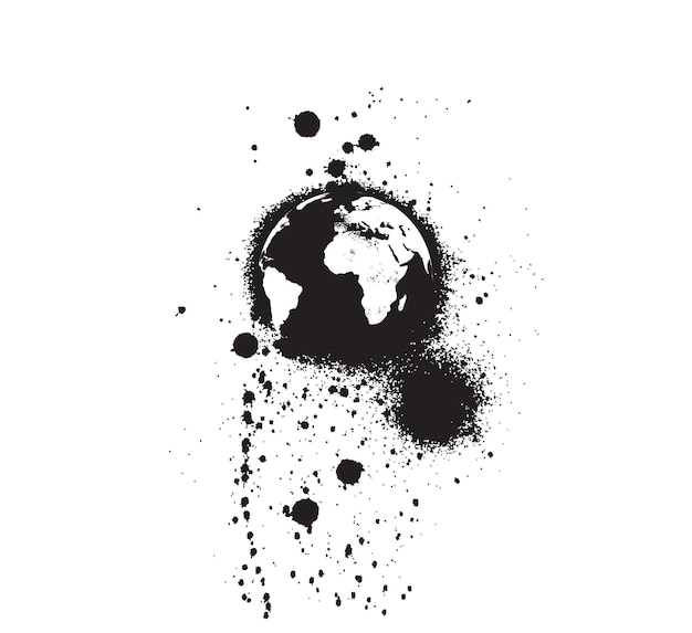 Free vector grunge globe splashed stain drop brush