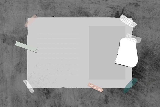 Free vector grunge gray blank diary template