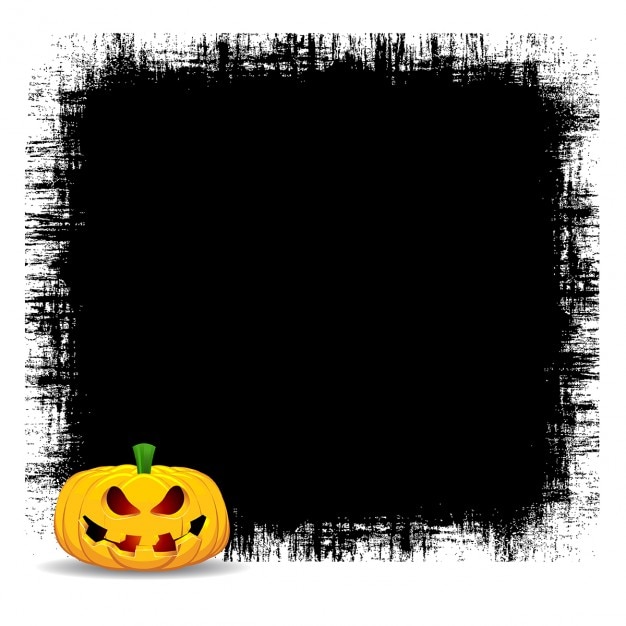 Vettore gratuito spooky jack o lantern su uno sfondo nero grunge