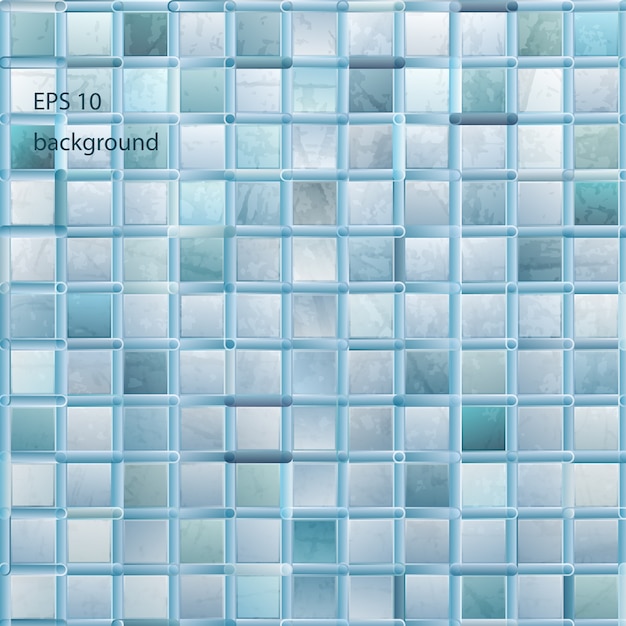 Grunge light mosaic background in aqua color