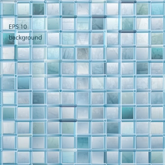 Grunge light mosaic background in aqua color