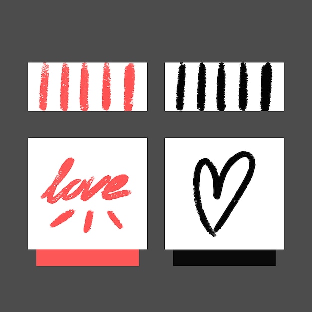 Free vector grunge love card collection