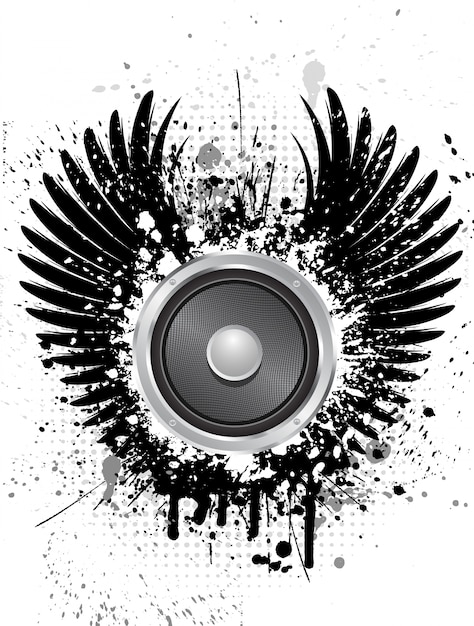 Grunge music speaker background