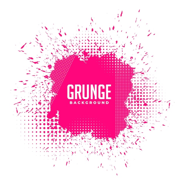 Grunge pink ink splatter halftone background
