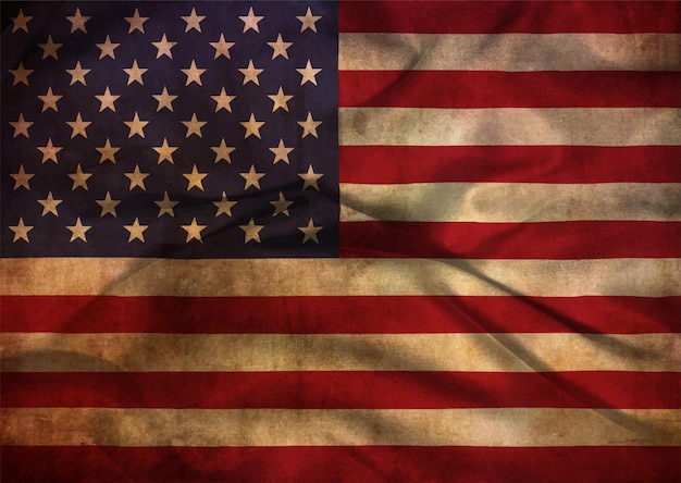 Grunge стиль фона Американский флаг