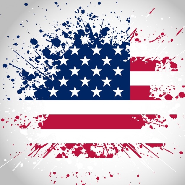 Grunge style american flag background