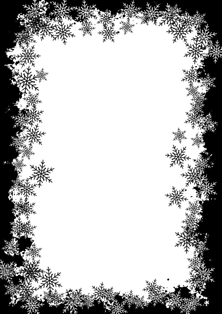 Free Vector grunge style christmas snowflake border