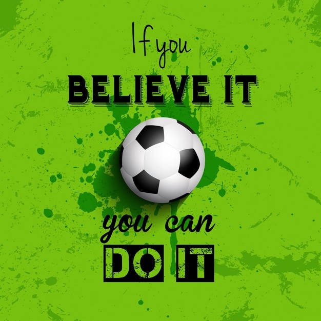 Free Football Grunge Style Vector Template with Inspirational Quote