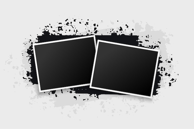 Free vector grunge style two photo frames