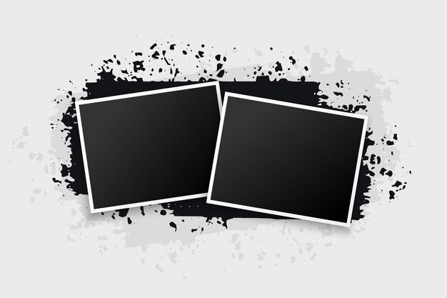 Grunge style two photo frames