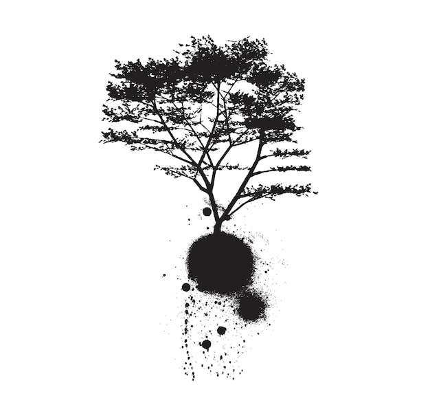 Grunge tree brush design