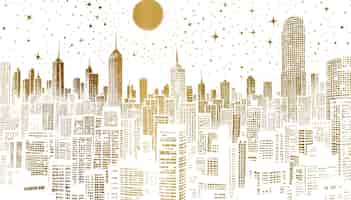 Бесплатное векторное изображение Гранж мерцающий звездный город иллюстрация