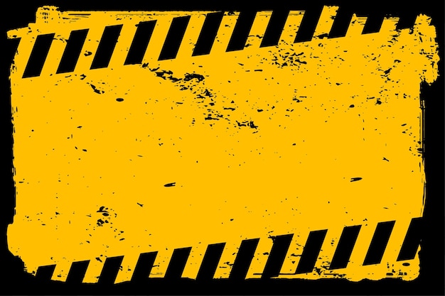 Free vector grunge yellow warning background with black stripes