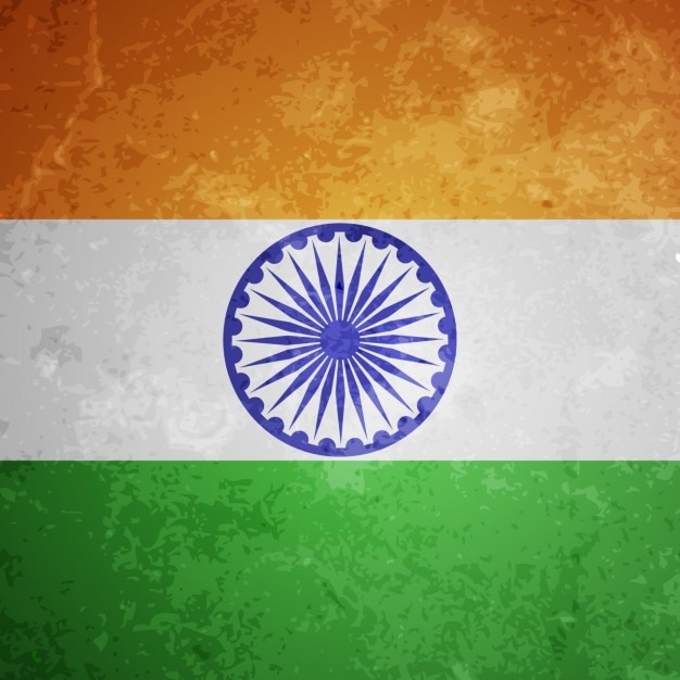 Vettore gratuito grungy sfondo di bandiera indiana