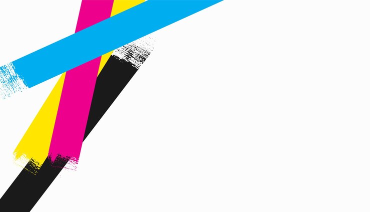 無料Vector グランジスタイル cmik カラー ストライプ 背景 テキストスペース