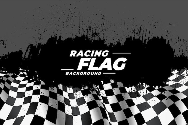 Free Vector grungy style rally flag background for motor or auto sport