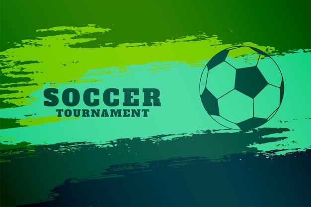 Free vector grungy style sporty soccer tournament background paly and win