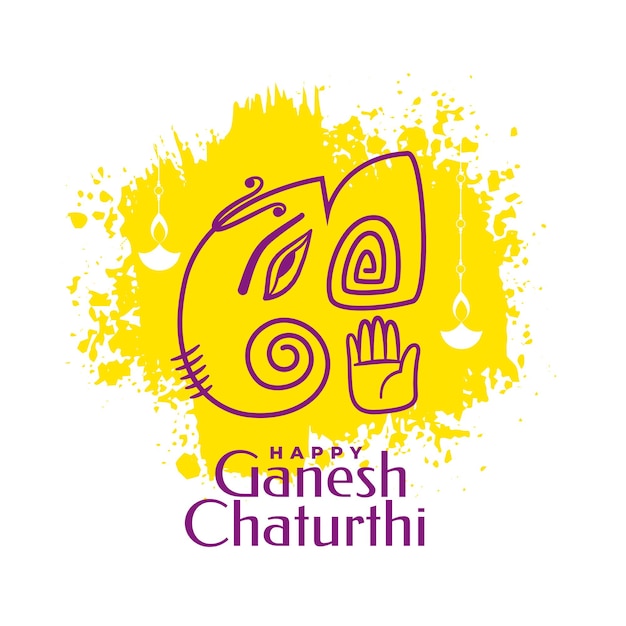 Free vector grungy style traditional ganesh chaturthi festival banner