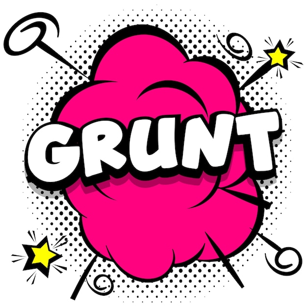 Free vector grunt comic bright template with speech bubbles on colorful frames