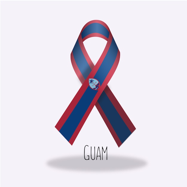 Guam flag ribbon design