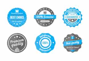 Free vector guarantee, quality and best choice vector vintage blue badges