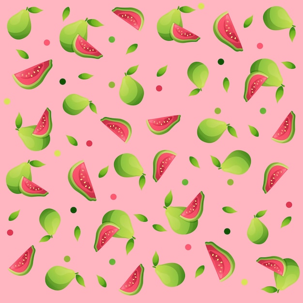 Free vector guavas seamless pattern background colorful