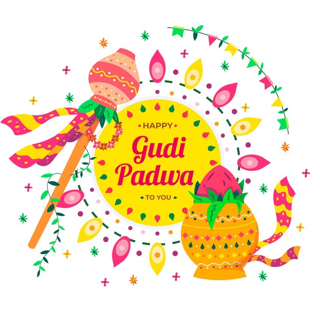 Free vector gudi padwa background concept