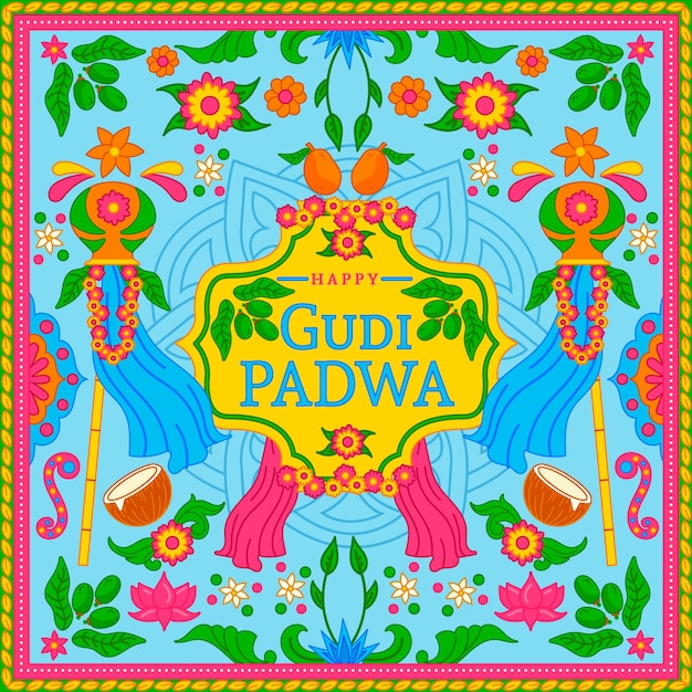 Free vector gudi padwa banner