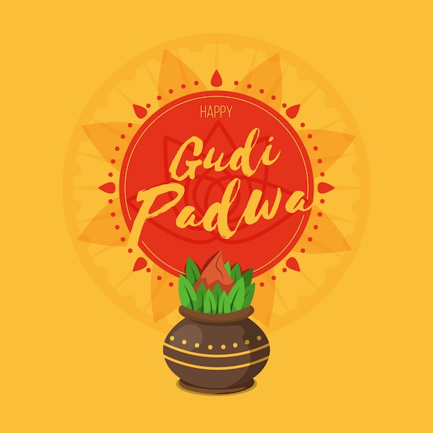 Gudi padwa in design piatto