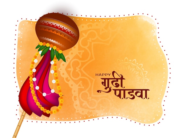 Gudi padwa indian marathi festival celebration background