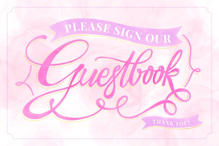 Free Vector guest book lettering design