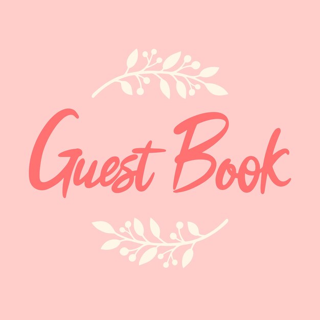 Free vector guest book lettering design