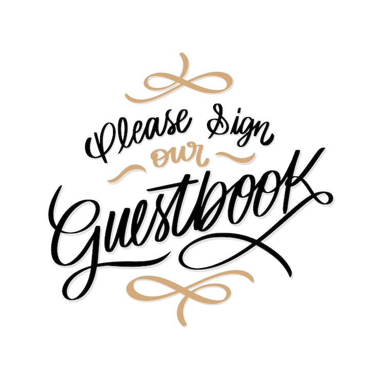 Free Vector guest book lettering design