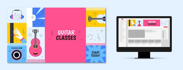 Guitar classes and computer web template