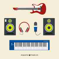 Free vector guitar and music studio material