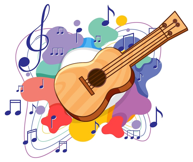 Free Vector a guitar on white background